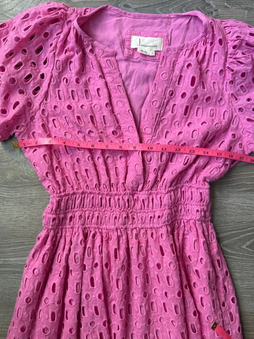 Anthropologie Somerset Maxi Dress Eyelet Edition PINK Large - Picture 10 of 12